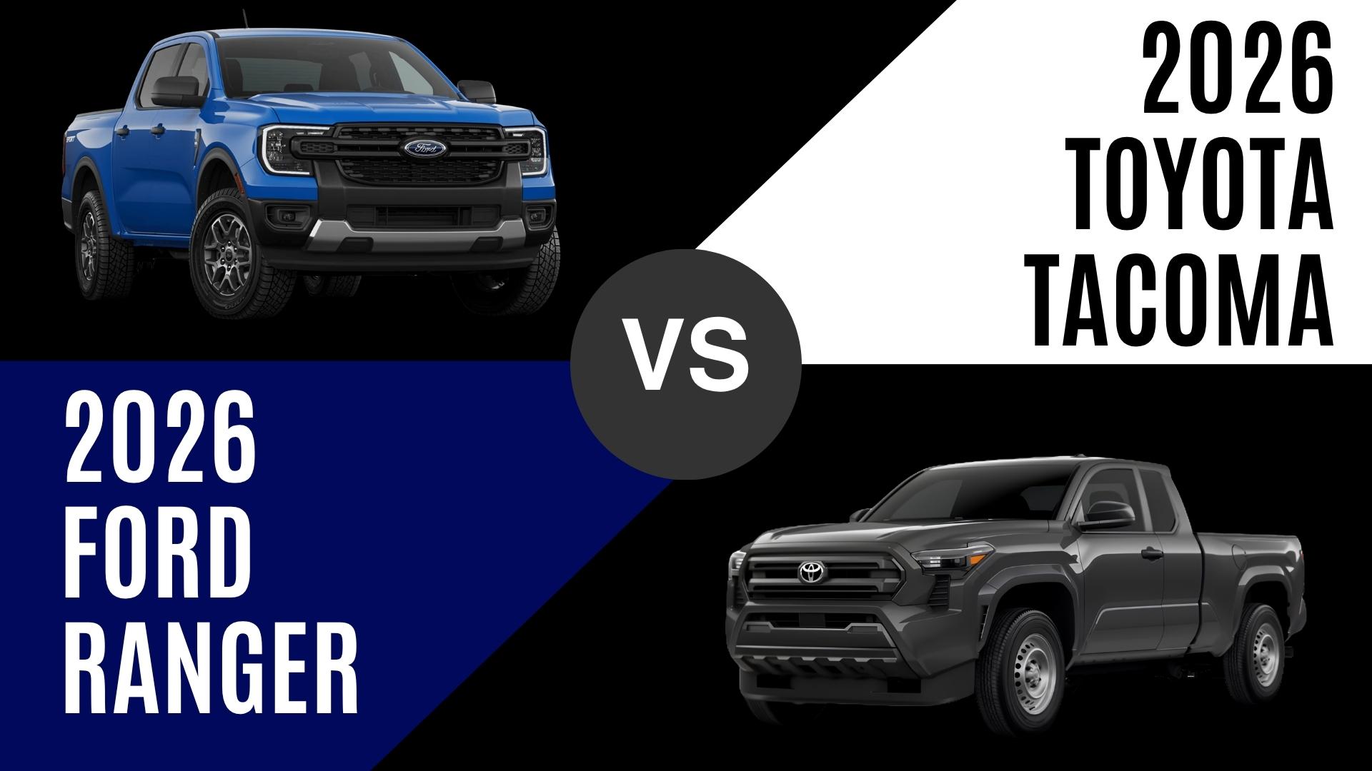 2026 Ford Ranger and Toyota Tacoma midsize trucks compared for towing, technology, and capability in Little Rock, Arkansas