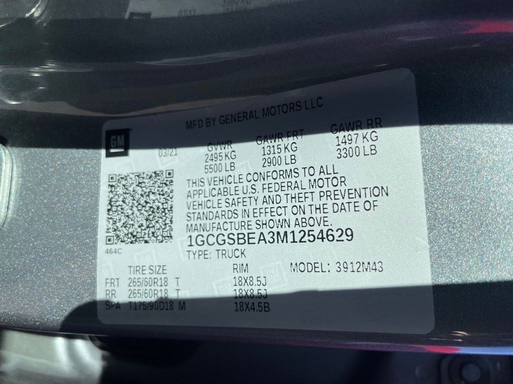 2021 Chevrolet Colorado CREW CAB - KEYLESS ENTRY / EZ LIFT TAILGATE