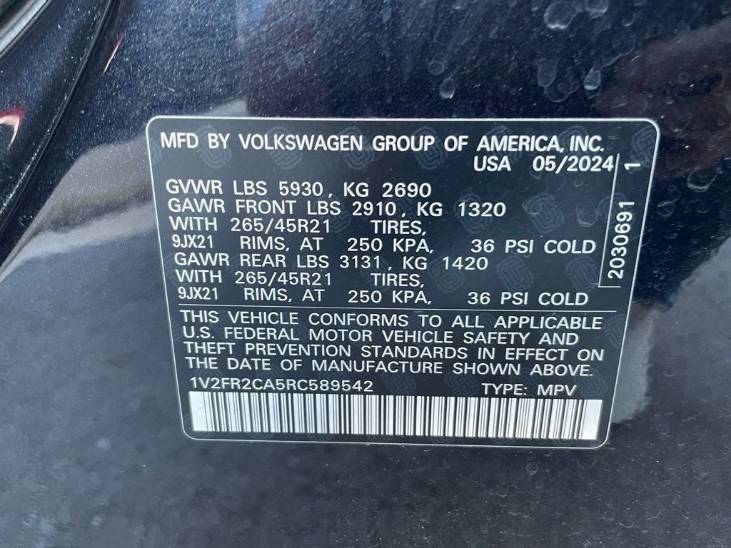 2024 Volkswagen Atlas 2.0T SEL Premium R-Line - MEMORY SEATS