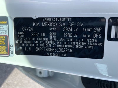 2025 Kia K4 LXS - KIA CERTIFIED / BLIND SPOT MONITOR