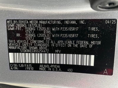 2025 Toyota Sienna LE 8 Passenger - 36 MPG / WIRELESS CARPLAY