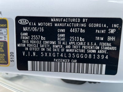 2016 Kia Optima LX - BLIND SPOT DETECTION / POWER DRIVER'S SEAT