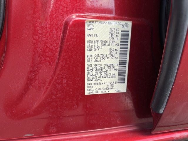 2020 Nissan Frontier SV