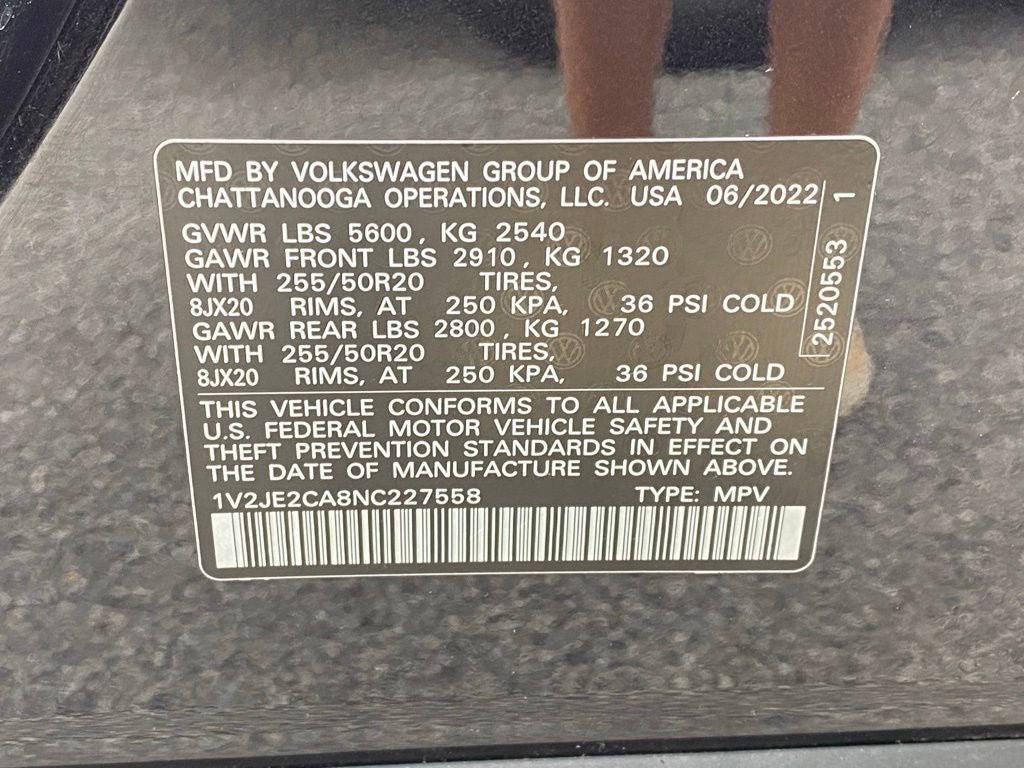2022 Volkswagen Atlas Cross Sport 3.6L V6 SE w/Technology