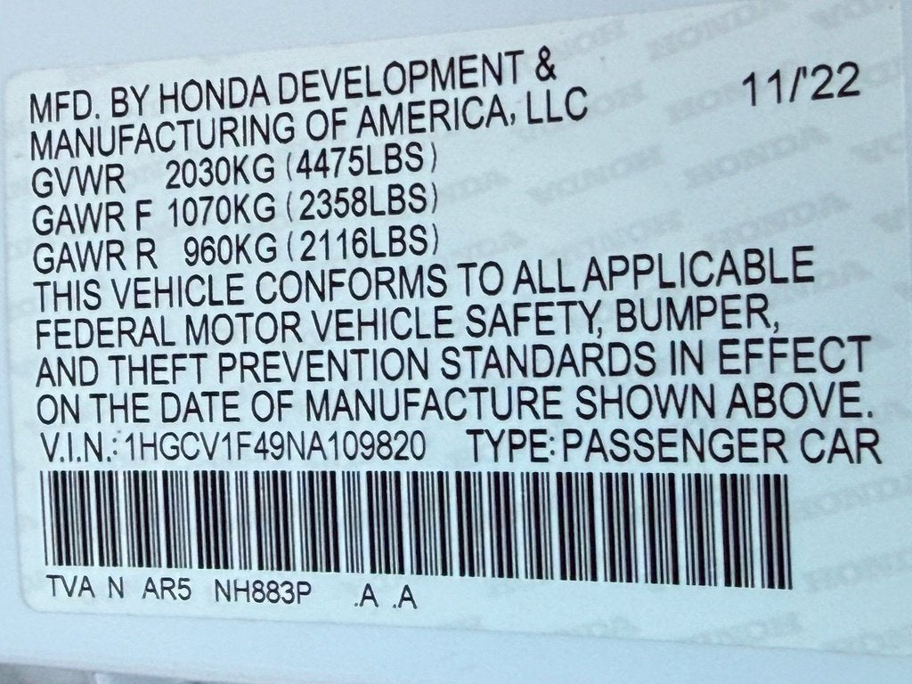 2022 Honda Accord Sport Special Edition - CLEAN CARFAX / ONE OWNER