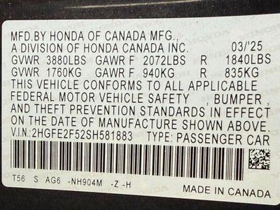 2025 Honda Civic Sport CLEAN CARFAX 1 OWNER