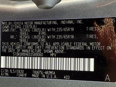 2025 Toyota Highlander XLE - AWD / SUNROOF / CLEAN CARFAX