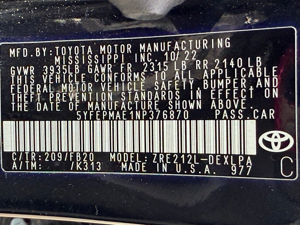 2022 Toyota Corolla LE