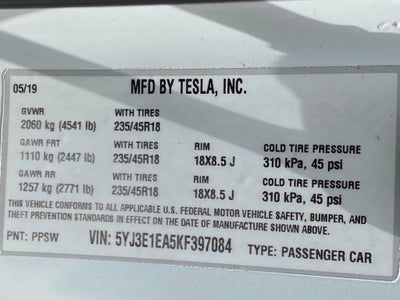 2019 Tesla Model 3 Standard