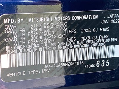 2022 Mitsubishi Outlander SE