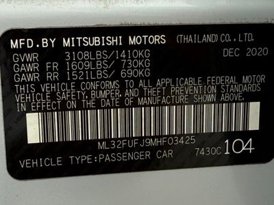 2021 Mitsubishi Mirage G4 ES