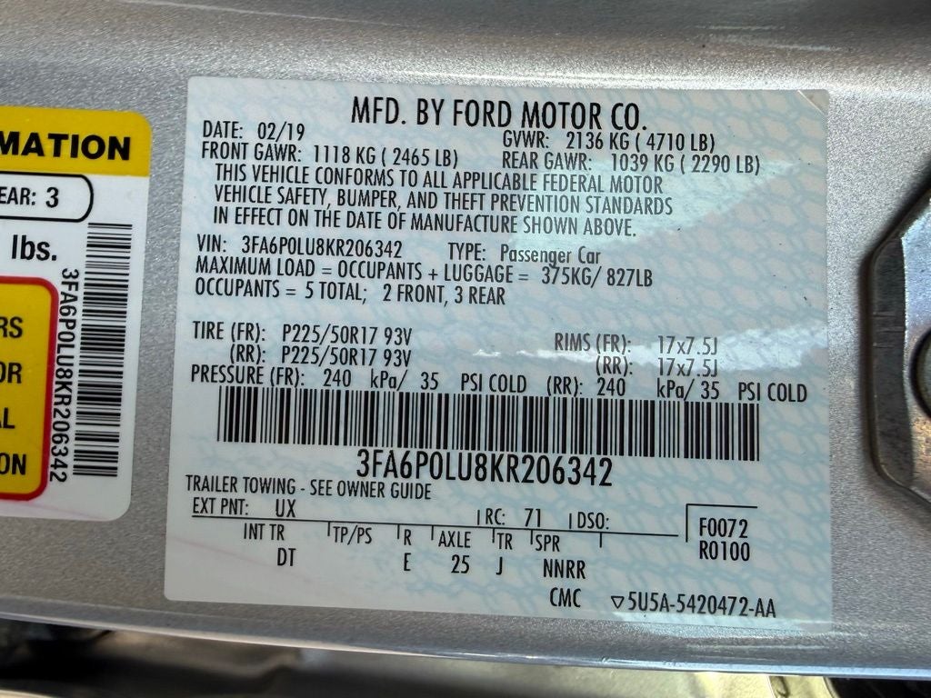 2019 Ford Fusion Hybrid SE