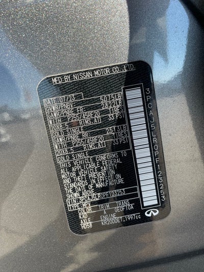 2023 INFINITI QX55 SENSORY