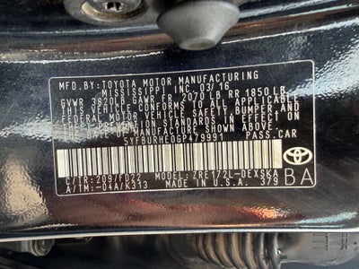 2016 Toyota Corolla S Plus