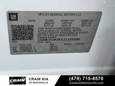 2018 Chevrolet Traverse LT Cloth w/1LT - AWD