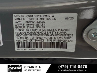 2025 Honda Accord Hybrid Sport-L - SUNROOF / CLEAN CARFAX / ONE OWNER