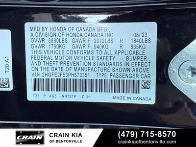 2023 Honda Civic Sport - CLEAN CARFAX / ONE OWNER