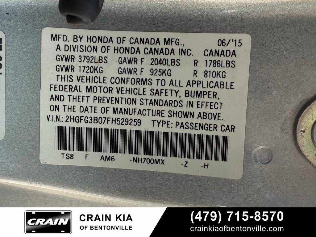 2015 Honda Civic EX-L w/Navigation