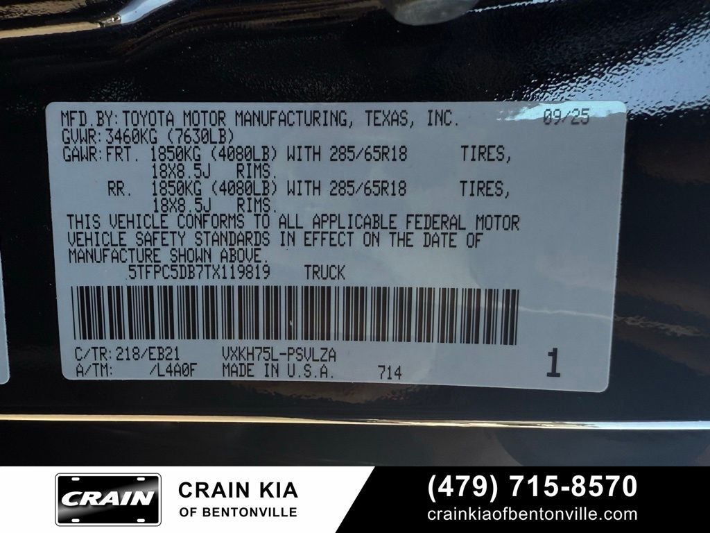 2026 Toyota Tundra Hybrid TRD Pro - 4WD / PANORAMIC SUNROOF / CARFAX ONE OWNER