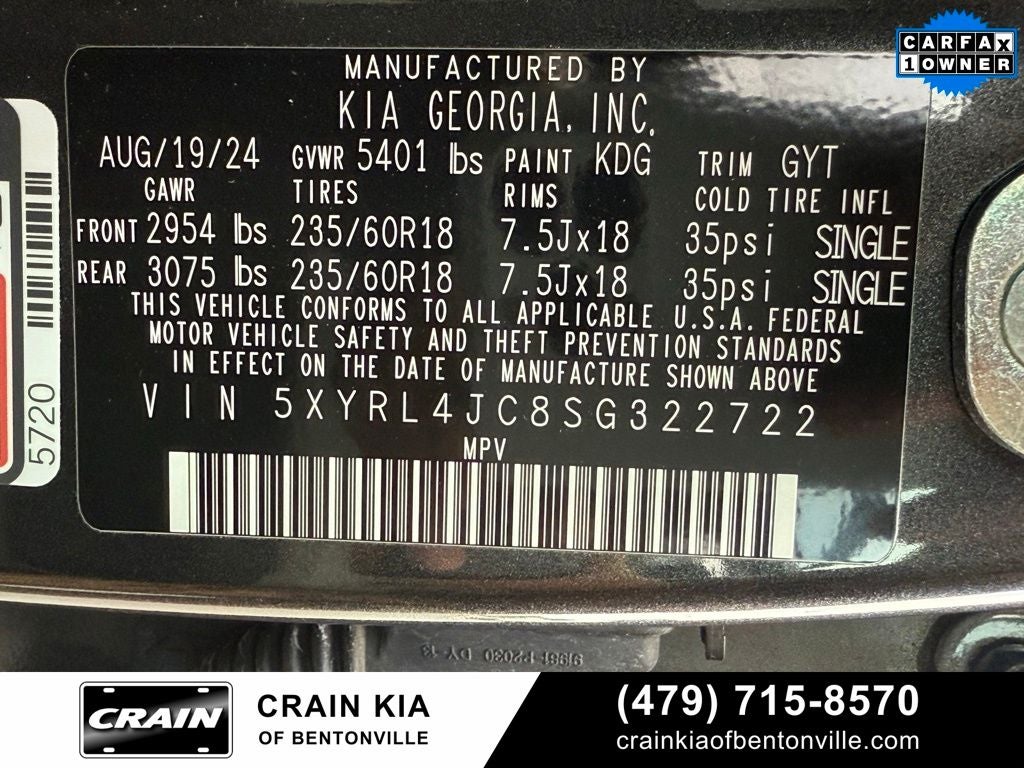 2025 Kia Sorento S - KIA CPO / PANORAMIC SUNROOF / ONE OWNER