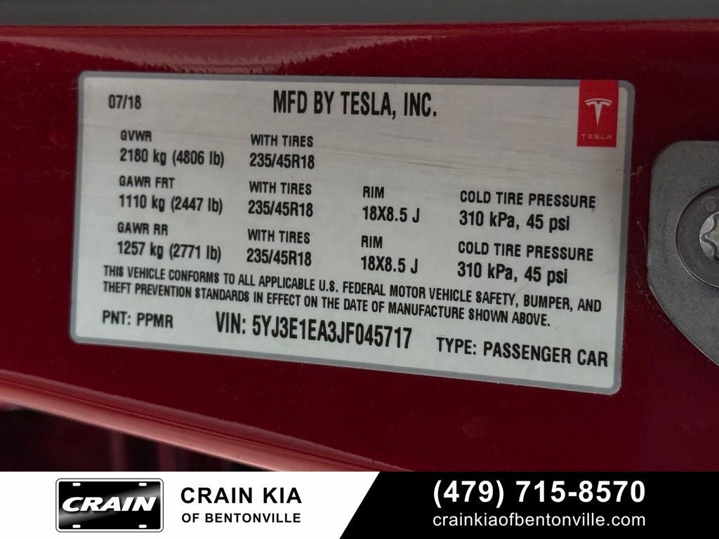 2018 Tesla Model 3 Long Range