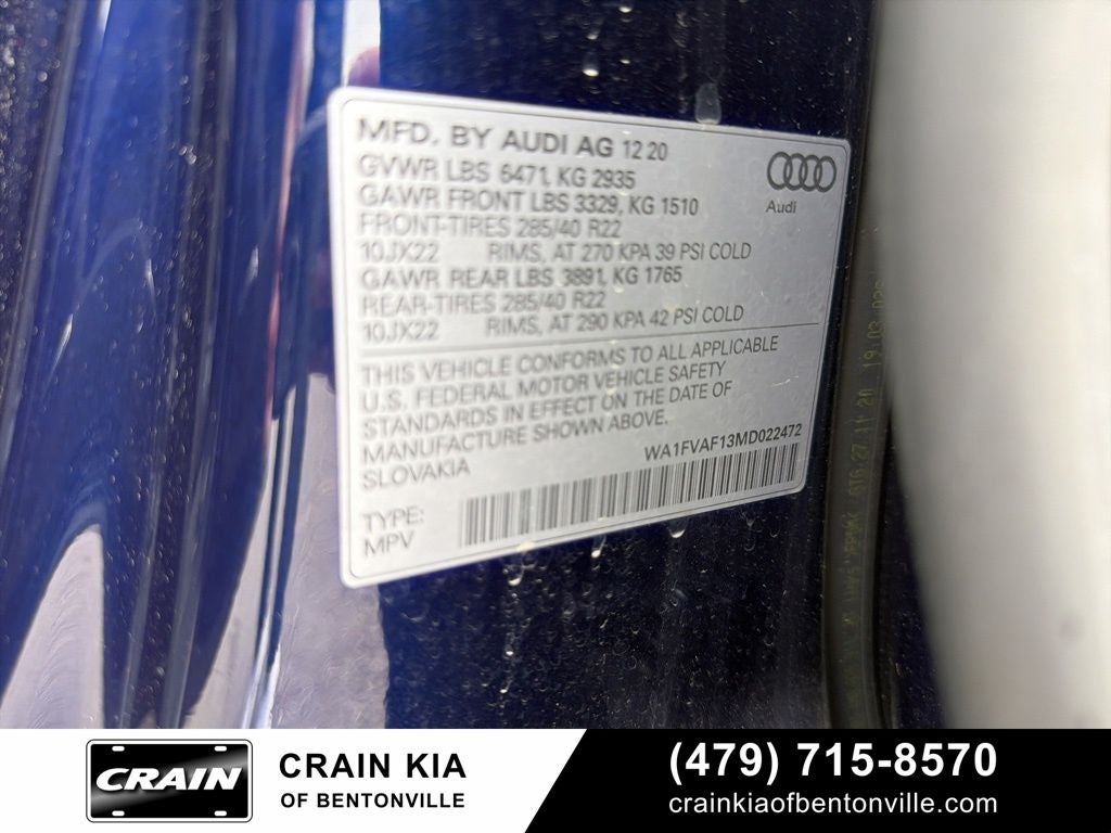 2021 Audi Q8 55 Prestige quattro - AWD / PANORAMIC SUNROOF