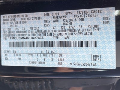 2024 Ford Escape ST-Line ONE OWNER / POWER LIFTGATE