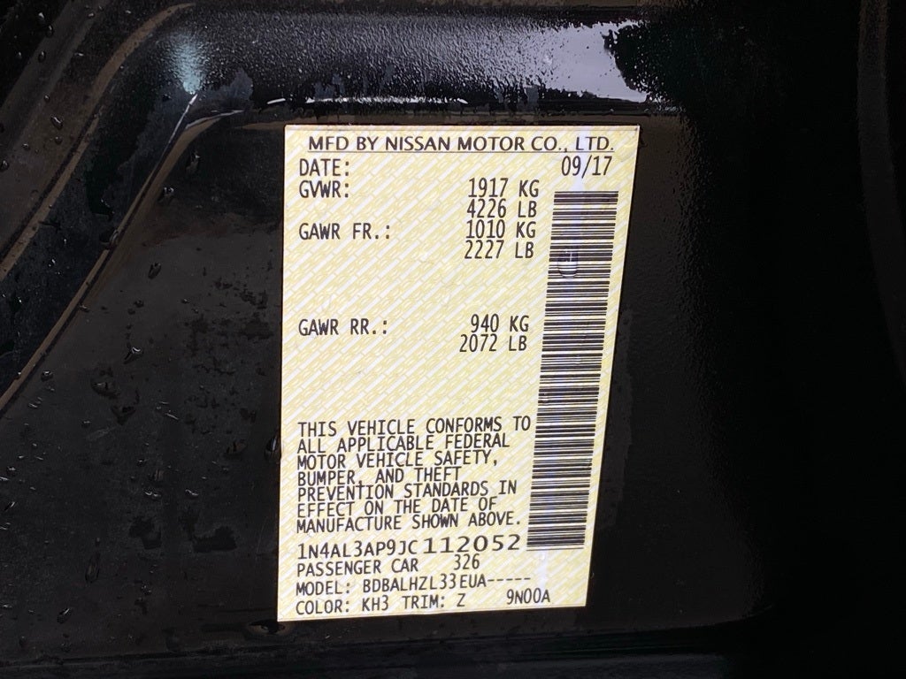 2018 Nissan Altima 2.5 SR