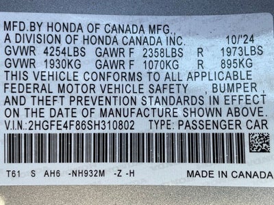 2025 Honda Civic Hybrid Sport