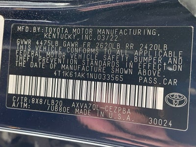 2022 Toyota Camry XSE