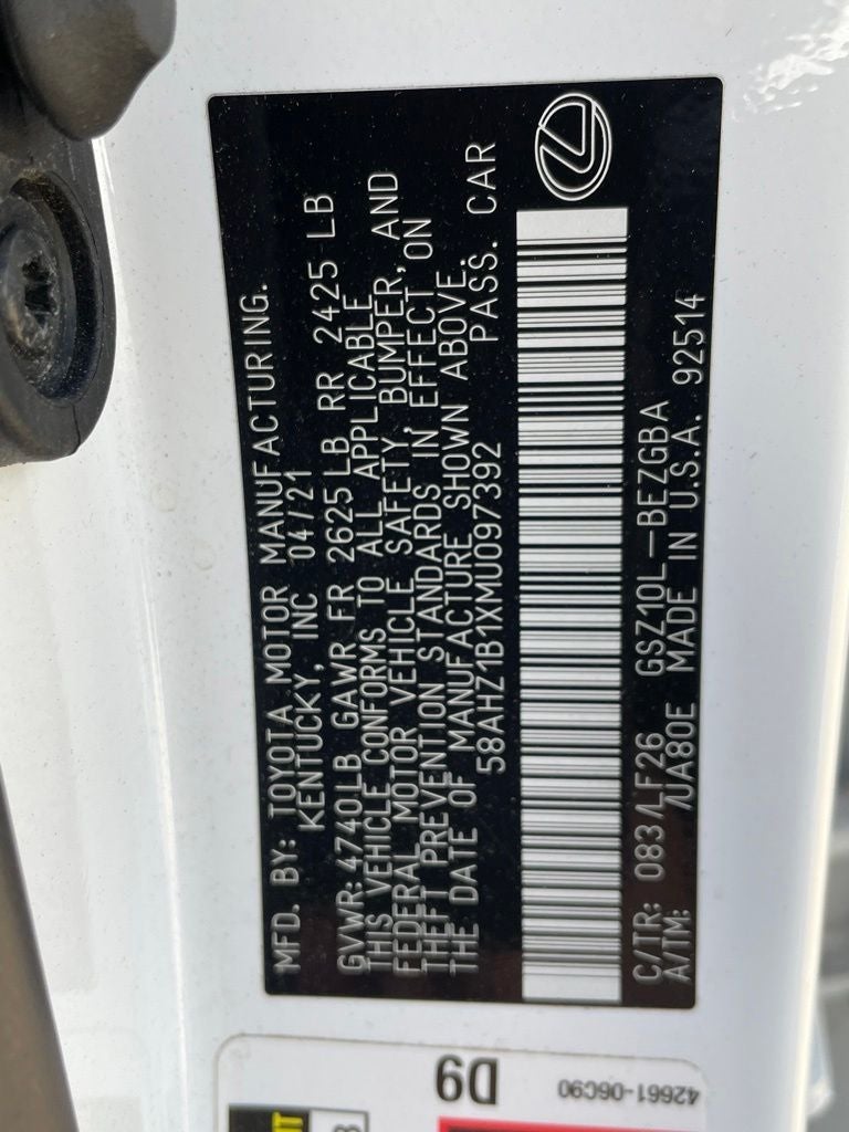 2021 Lexus ES 350 F Sport MOONROOF / HEATED SEATS / NAV