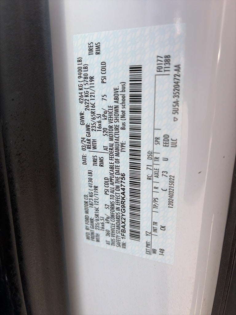 2024 Ford Transit-350 XLT LOW ROOF PASSENGER, XLT