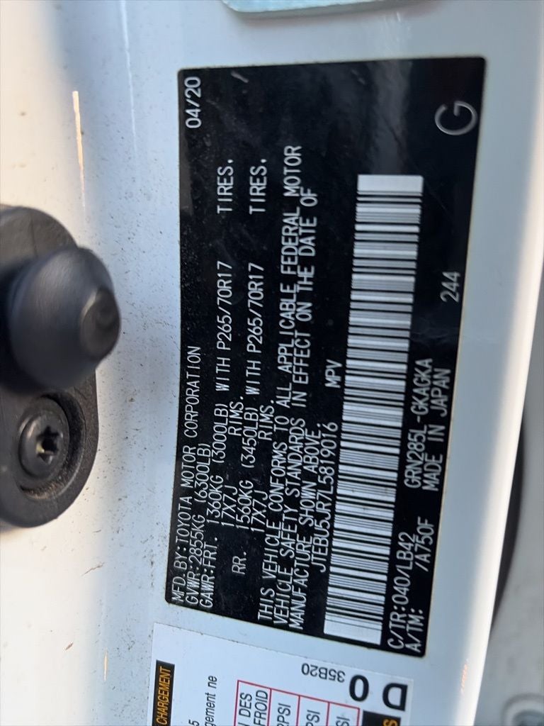 2020 Toyota 4Runner SR5 Premium 3RD ROW TAN LEATHER