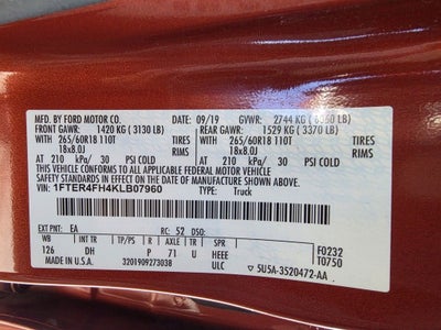 2019 Ford Ranger Lariat